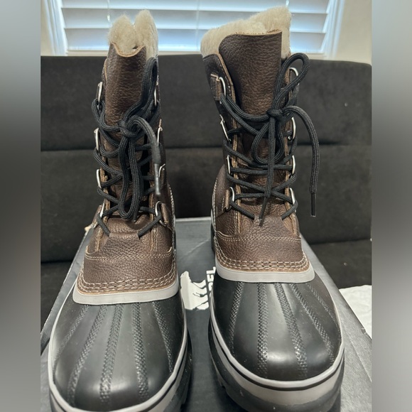 Sorel Boots Mens 8.5 Brown/Black Caribou Waterproof Winter Snow Hunting Fishing - Picture 7 of 8